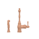 One-Handle Copper Widespread Kitchen Faucet with Side Sprayer