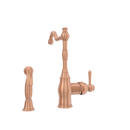 One-Handle Copper Widespread Kitchen Faucet with Side Sprayer