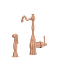 One-Handle Copper Widespread Kitchen Faucet with Side Sprayer