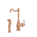 One-Handle Copper Widespread Kitchen Faucet with Side Sprayer