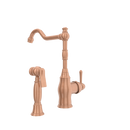 One-Handle Copper Widespread Kitchen Faucet with Side Sprayer
