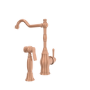 One-Handle Copper Widespread Kitchen Faucet with Side Sprayer