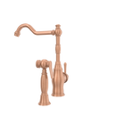 One-Handle Copper Widespread Kitchen Faucet with Side Sprayer