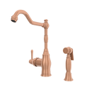 One-Handle Copper Widespread Kitchen Faucet with Side Sprayer