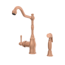 One-Handle Copper Widespread Kitchen Faucet with Side Sprayer