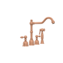 Two-Handles Copper Widespread Kitchen Faucet with Side Sprayer - AK96818C