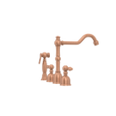 Two-Handles Copper Widespread Kitchen Faucet with Side Sprayer - AK96818C