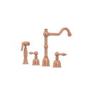 Two-Handles Copper Widespread Kitchen Faucet with Side Sprayer - AK96818C