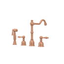 Two-Handles Copper Widespread Kitchen Faucet with Side Sprayer - AK96818C
