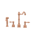 Two-Handles Copper Widespread Kitchen Faucet with Side Sprayer - AK96818C