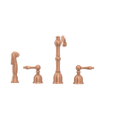 Two-Handles Copper Widespread Kitchen Faucet with Side Sprayer - AK96818C