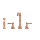 Two-Handles Copper Widespread Kitchen Faucet with Side Sprayer - AK96818C