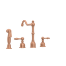 Two-Handles Copper Widespread Kitchen Faucet with Side Sprayer - AK96818C