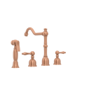 Two-Handles Copper Widespread Kitchen Faucet with Side Sprayer - AK96818C