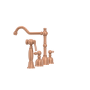 Two-Handles Copper Widespread Kitchen Faucet with Side Sprayer - AK96818C