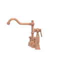 Two-Handles Copper Widespread Kitchen Faucet with Side Sprayer - AK96818C