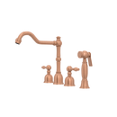 Two-Handles Copper Widespread Kitchen Faucet with Side Sprayer - AK96818C