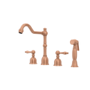 Two-Handles Copper Widespread Kitchen Faucet with Side Sprayer - AK96818C