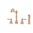 Two-Handles Copper Widespread Kitchen Faucet with Side Sprayer - AK96818C