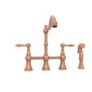 Two-Handles Copper Bridge Kitchen Faucet with Side Sprayer