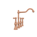 Two-Handles Copper Bridge Kitchen Faucet with Side Sprayer