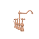 Two-Handles Copper Bridge Kitchen Faucet with Side Sprayer