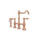 Two-Handles Copper Bridge Kitchen Faucet with Side Sprayer