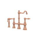 Two-Handles Copper Bridge Kitchen Faucet with Side Sprayer - AK96718C