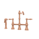 Two-Handles Copper Bridge Kitchen Faucet with Side Sprayer - AK96718C