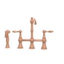 Two-Handles Copper Bridge Kitchen Faucet with Side Sprayer - AK96718C