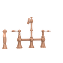 Two-Handles Copper Bridge Kitchen Faucet with Side Sprayer - AK96718C