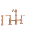 Two-Handles Copper Bridge Kitchen Faucet with Side Sprayer - AK96718C