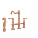 Two-Handles Copper Bridge Kitchen Faucet with Side Sprayer - AK96718C