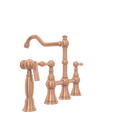Two-Handles Copper Bridge Kitchen Faucet with Side Sprayer