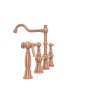 Two-Handles Copper Bridge Kitchen Faucet with Side Sprayer