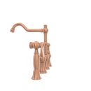Two-Handles Copper Bridge Kitchen Faucet with Side Sprayer
