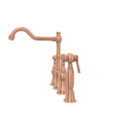 Two-Handles Copper Bridge Kitchen Faucet with Side Sprayer