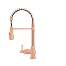 Copper Kitchen Faucet with Soap Dispenser, Single Handle Solid Brass High Arc Pull Down Sprayer Head Kitchen Sink Faucets with Deck Plate
