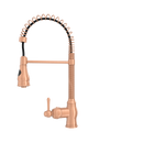 Copper Kitchen Faucet with Soap Dispenser, Single Handle Solid Brass High Arc Pull Down Sprayer Head Kitchen Sink Faucets with Deck Plate
