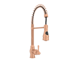 Copper Kitchen Faucet with Soap Dispenser, Single Handle Solid Brass High Arc Pull Down Sprayer Head Kitchen Sink Faucets with Deck Plate