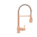 Copper Kitchen Faucet with Soap Dispenser, Single Handle Solid Brass High Arc Pull Down Sprayer Head Kitchen Sink Faucets with Deck Plate