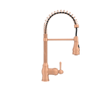 Copper Kitchen Faucet with Soap Dispenser, Single Handle Solid Brass High Arc Pull Down Sprayer Head Kitchen Sink Faucets with Deck Plate