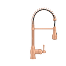 Copper Kitchen Faucet with Soap Dispenser, Single Handle Solid Brass High Arc Pull Down Sprayer Head Kitchen Sink Faucets with Deck Plate
