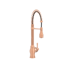 Copper Kitchen Faucet with Soap Dispenser, Single Handle Solid Brass High Arc Pull Down Sprayer Head Kitchen Sink Faucets with Deck Plate