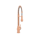 Copper Kitchen Faucet with Soap Dispenser, Single Handle Solid Brass High Arc Pull Down Sprayer Head Kitchen Sink Faucets with Deck Plate