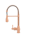 Copper Kitchen Faucet with Soap Dispenser, Single Handle Solid Brass High Arc Pull Down Sprayer Head Kitchen Sink Faucets with Deck Plate