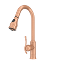 Copper Pull Out Kitchen Faucet, Single Level Solid Brass Kitchen Sink Faucets with Pull Down Sprayer - AK96415C