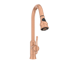 Copper Pull Out Kitchen Faucet, Single Level Solid Brass Kitchen Sink Faucets with Pull Down Sprayer - AK96415C