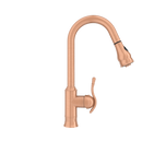 Copper Kitchen Faucet with Soap Dispenser, Single Handle Solid Brass High Arc Pull Down Sprayer Head Kitchen Sink Faucets with Deck Plate