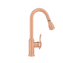 Copper Kitchen Faucet with Soap Dispenser, Single Handle Solid Brass High Arc Pull Down Sprayer Head Kitchen Sink Faucets with Deck Plate
